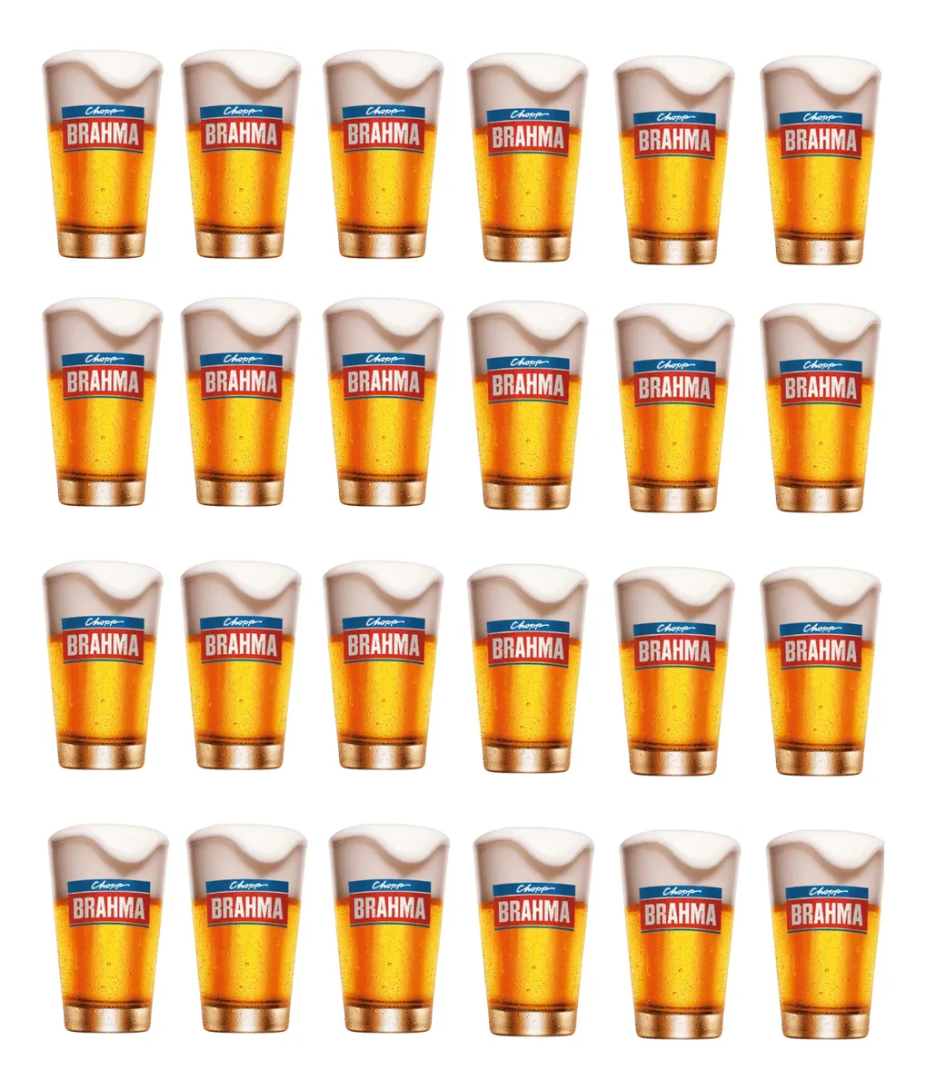 Kit 24 Copos Caldereta Brahma Original 300 Ml Profissional Transparente