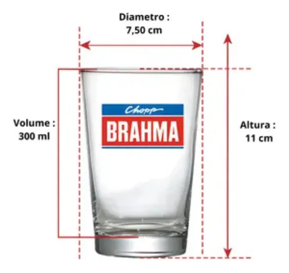 Kit 24 Copos Caldereta Brahma Original 300 Ml Profissional Transparente - Imagem 4