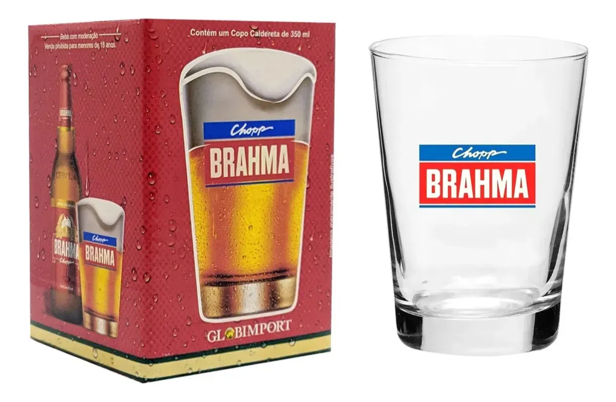 Jogo 6 Copos Vidro Chopp Brahma Oficial Premium 350ml - Imagem 4