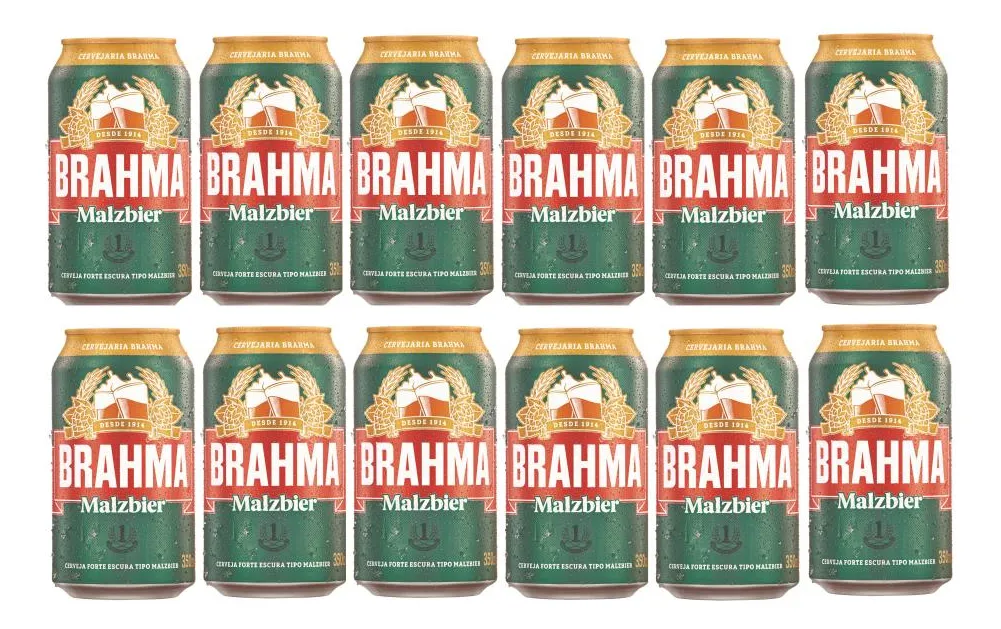 Cerveja Brahma Malzbier 350ml Com 12 Unidades