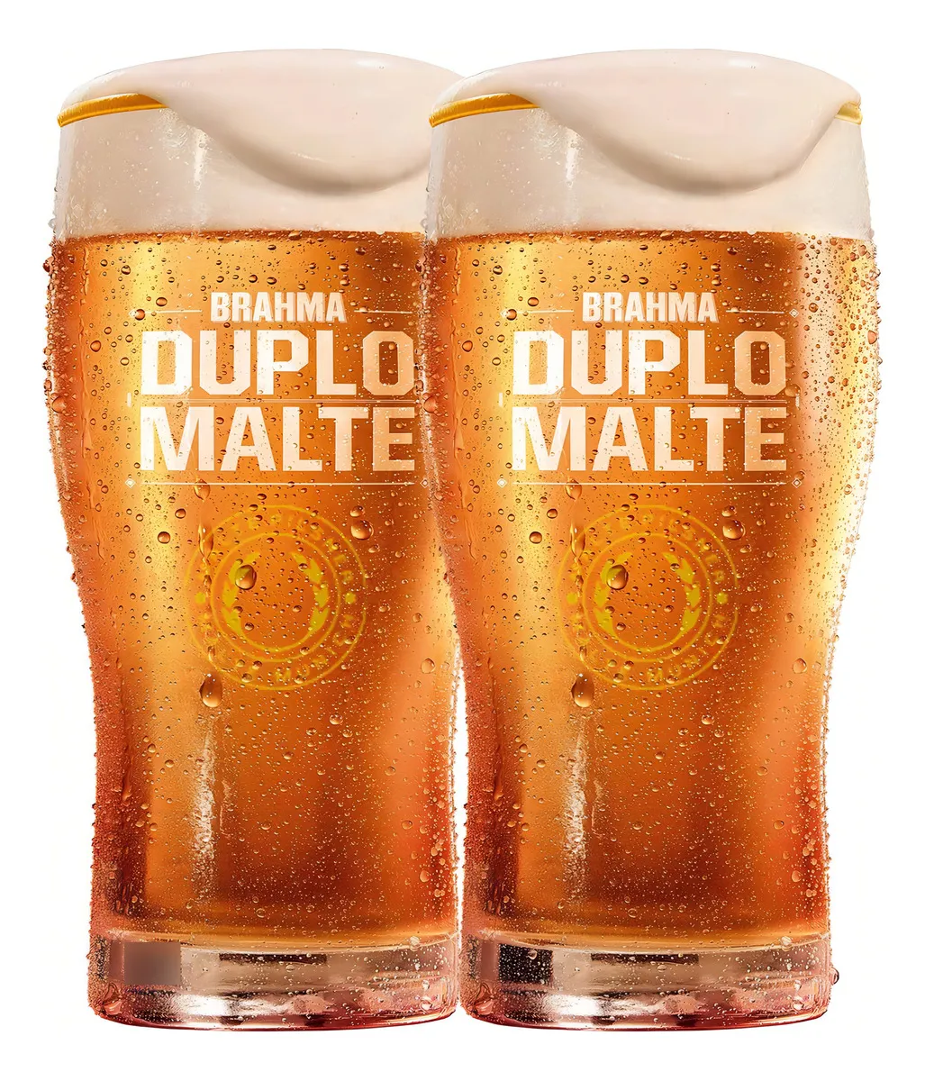 Jogo C/ 2 Copos P/ Cerveja Brahma Duplo Malte 425ml - Ambev Cor Transparente - Imagem 2